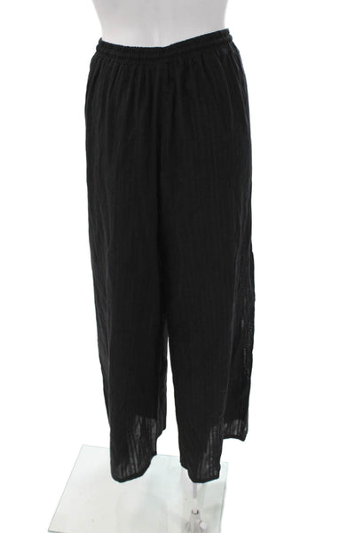 Robin Piccone Women Harem Pants Black Cotton Drawstring Beach Size S