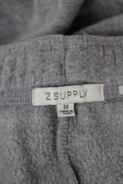 Z Supply Unisex Sweat Shorts Gray Polyester Drawstring Size M