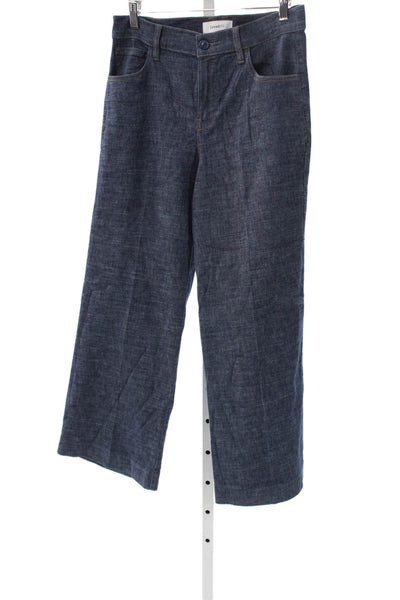 Level 99 Unisex Dark Blue Cropped High Rise Jeans Hemp Blend Size 27