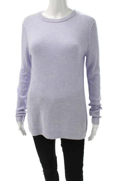 Autumn Cashmere Unisex Pullover Sweater Purple Crew Neck 100% Cashmere Size L