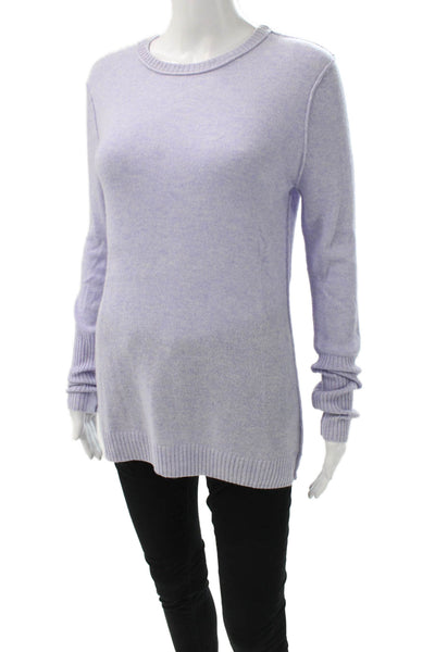 Autumn Cashmere Unisex Pullover Sweater Purple Crew Neck 100% Cashmere Size L