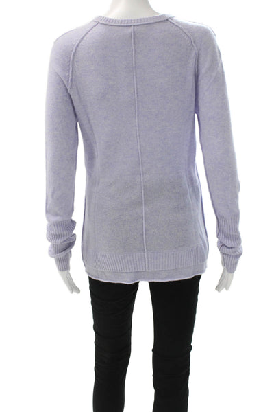 Autumn Cashmere Unisex Pullover Sweater Purple Crew Neck 100% Cashmere Size L