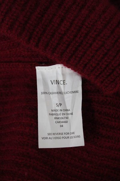 Vince Unisex Red Cashmere V-Neck Pullover Sweater Long Sleeve Size S