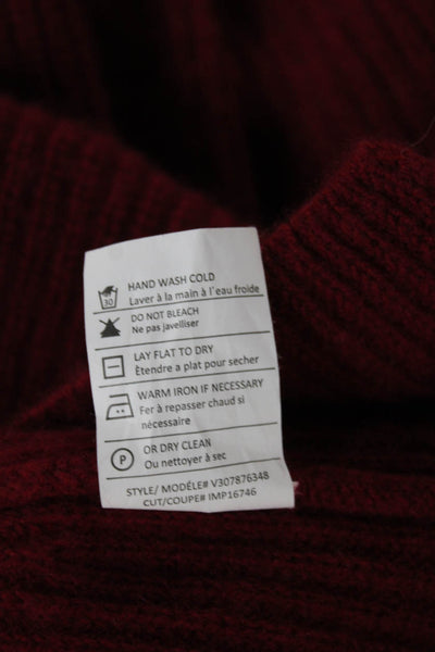 Vince Unisex Red Cashmere V-Neck Pullover Sweater Long Sleeve Size S