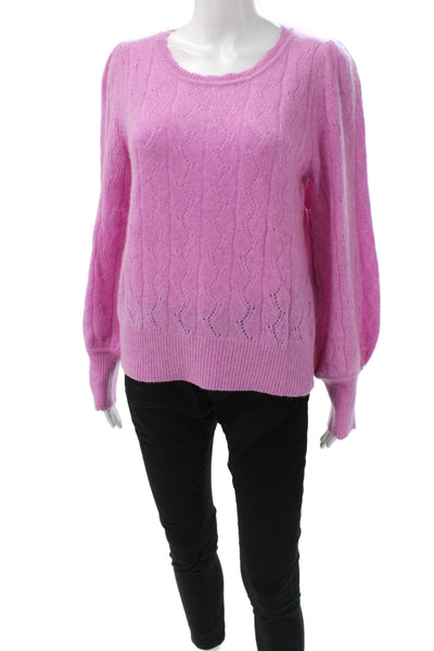 White + Warren Unisex Pink Cashmere Pullover Crew Neck Long Sleeve Size M