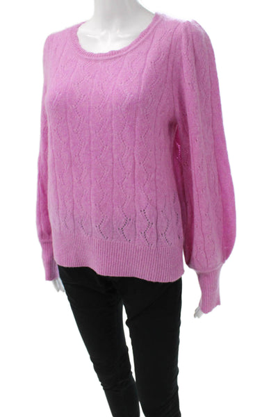 White + Warren Unisex Pink Cashmere Pullover Crew Neck Long Sleeve Size M