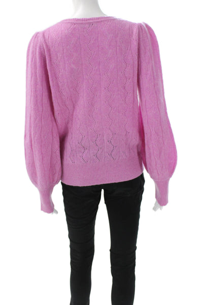 White + Warren Unisex Pink Cashmere Pullover Crew Neck Long Sleeve Size M