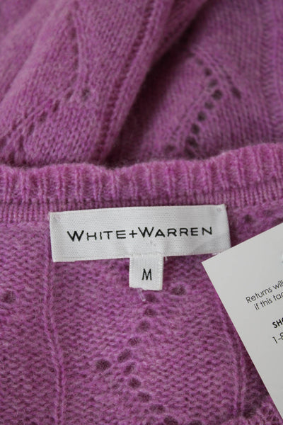 White + Warren Unisex Pink Cashmere Pullover Crew Neck Long Sleeve Size M