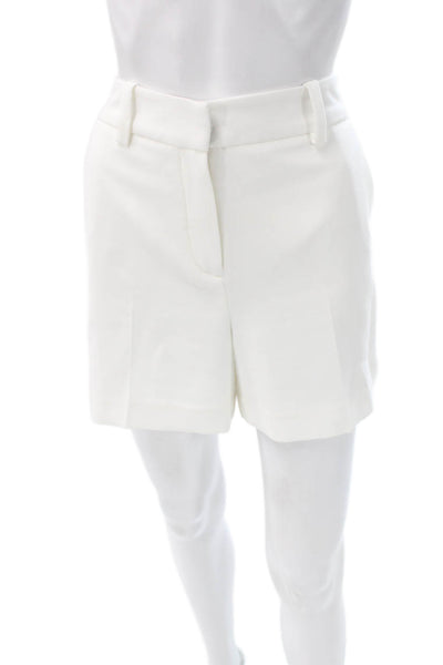 Trina Turk Unisex White Classic Solid Shorts Hook Eye Size 6