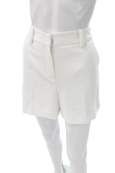Trina Turk Unisex White Classic Solid Shorts Hook Eye Size 6