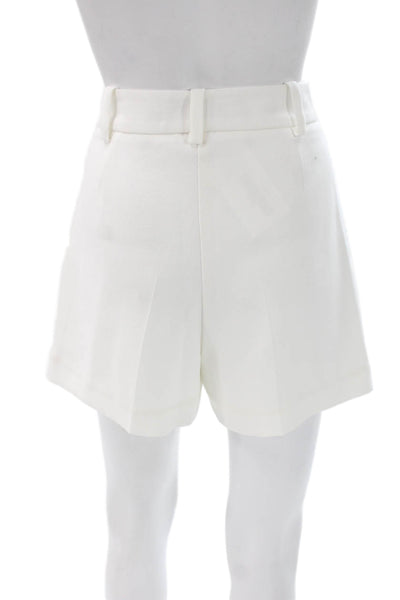 Trina Turk Unisex White Classic Solid Shorts Hook Eye Size 6
