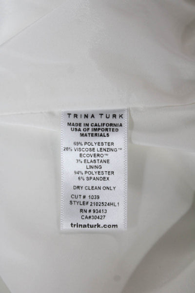 Trina Turk Unisex White Classic Solid Shorts Hook Eye Size 6