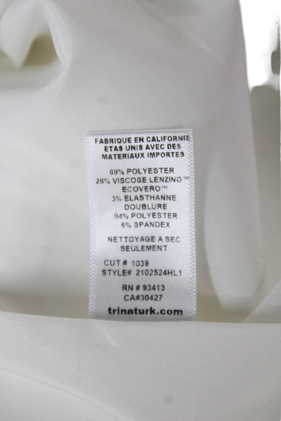 Trina Turk Unisex White Classic Solid Shorts Hook Eye Size 6