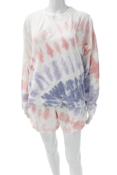 Splendid Womens Pullover Sweatshirt White Long Sleeve Crew Neck Size M
