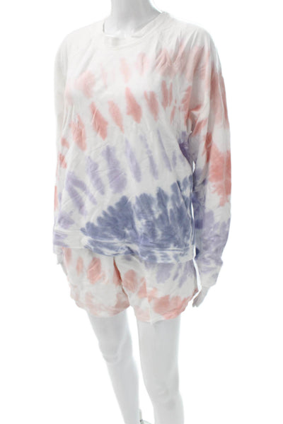Splendid Womens Pullover Sweatshirt White Long Sleeve Crew Neck Size M