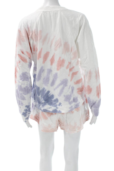 Splendid Womens Pullover Sweatshirt White Long Sleeve Crew Neck Size M