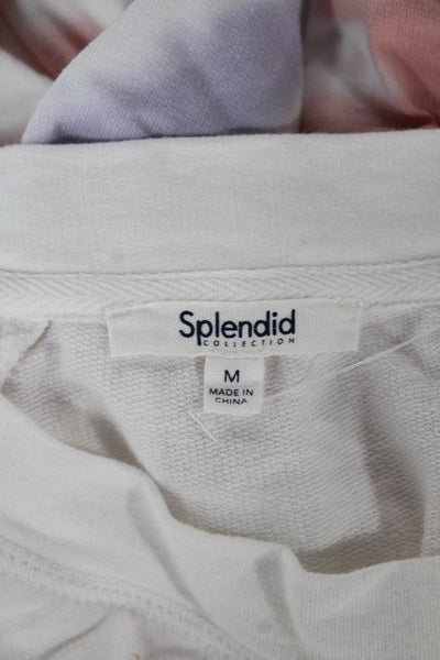 Splendid Womens Pullover Sweatshirt White Long Sleeve Crew Neck Size M