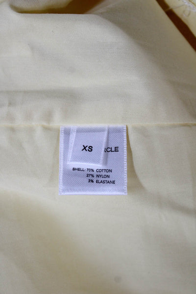 Miss Circle Womens Fit & Flare Sundress Yellow Square Neck Buckle Size XS
