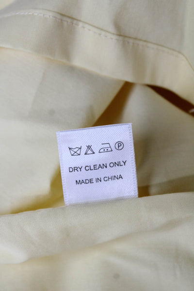 Miss Circle Womens Fit & Flare Sundress Yellow Square Neck Buckle Size XS