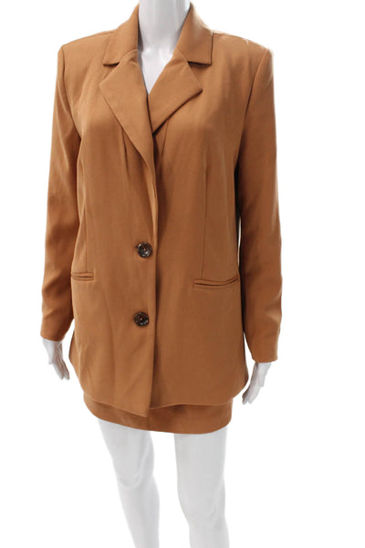 Lovers + Friends Women 2 Piece Brown Blazer Long Sleeve Fall Size 2XS