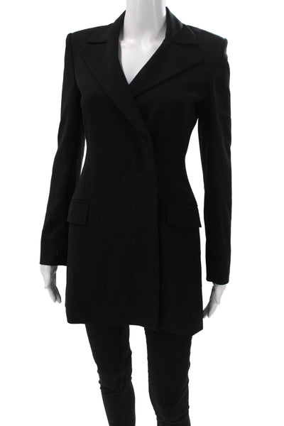 Babaton Womens Black Overcoat Button Closure Long Sleeve Size 0