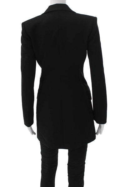 Babaton Womens Black Overcoat Button Closure Long Sleeve Size 0