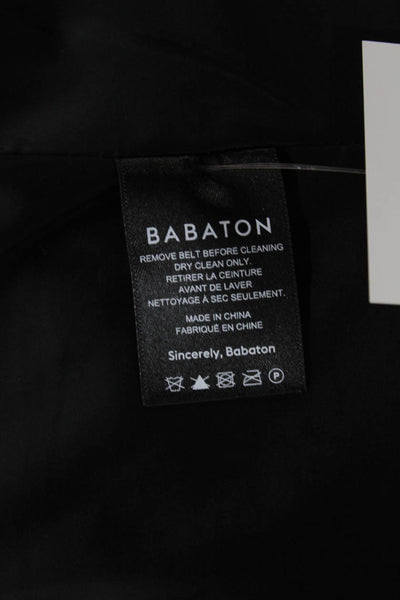 Babaton Womens Black Overcoat Button Closure Long Sleeve Size 0