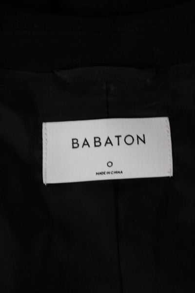 Babaton Womens Black Overcoat Button Closure Long Sleeve Size 0