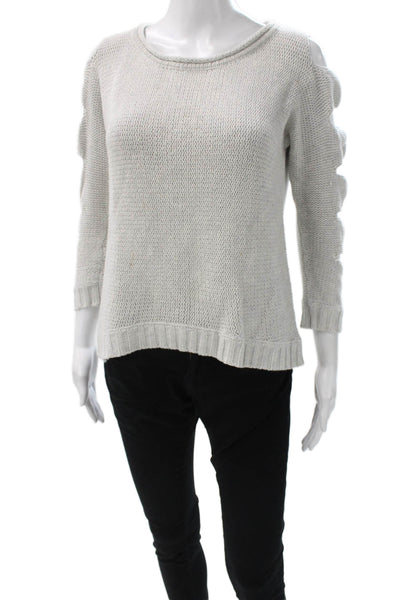 Margaret OLeary Womens Pullover Sweater Gray 3/4 Sleeve Cut-out Size XS