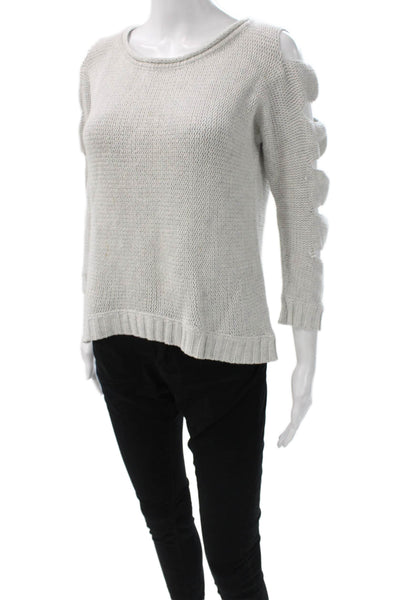 Margaret OLeary Womens Pullover Sweater Gray 3/4 Sleeve Cut-out Size XS
