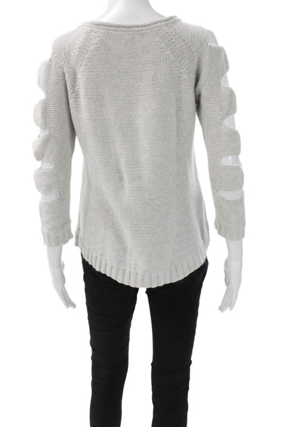 Margaret OLeary Womens Pullover Sweater Gray 3/4 Sleeve Cut-out Size XS