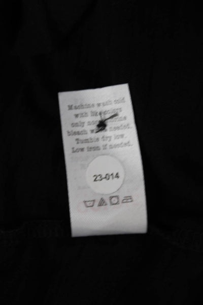 Goldie Women Cardigan Black 100% Pima Cotton Round Neck Long Sleeve Size XS