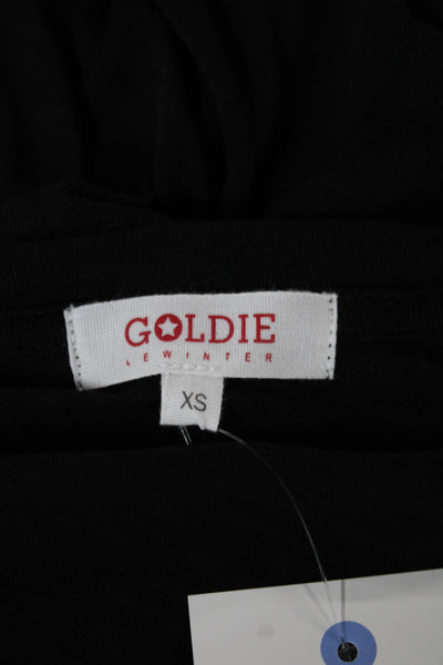 Goldie Women Cardigan Black 100% Pima Cotton Round Neck Long Sleeve Size XS