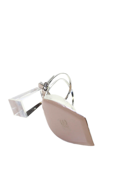 Gianvito Rossi Womens Plexiglass Heel Cosmic Sandal Heels Silver Size 40 10