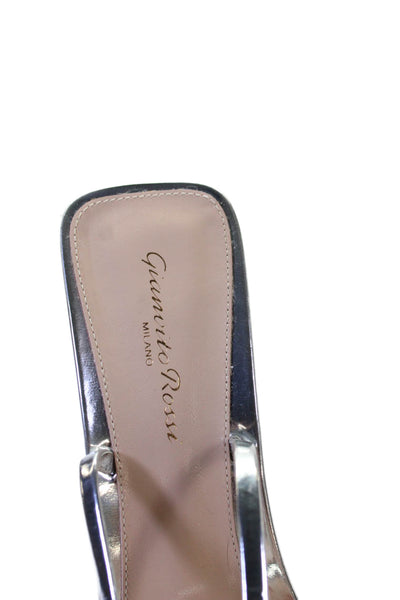 Gianvito Rossi Womens Plexiglass Heel Cosmic Sandal Heels Silver Size 40 10