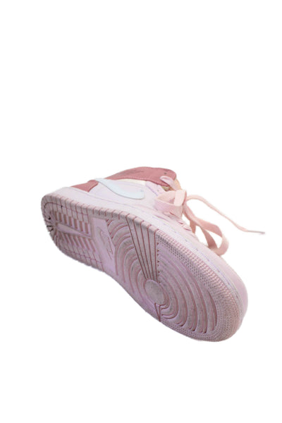 Nike Womens Leather Air Jordan 1 Mid Sneakers Digital Pink White Size 8.5