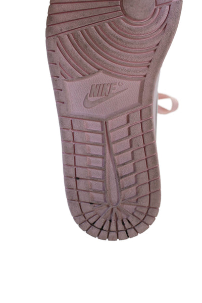 Nike Womens Leather Air Jordan 1 Mid Sneakers Digital Pink White Size 8.5