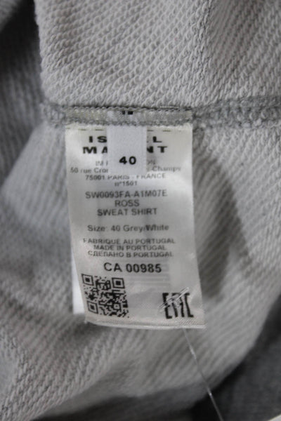 Marant Etoile Womens Gray Cotton Pullover Collared Zip Long Sleeve Size 40