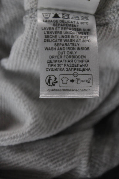 Marant Etoile Womens Gray Cotton Pullover Collared Zip Long Sleeve Size 40