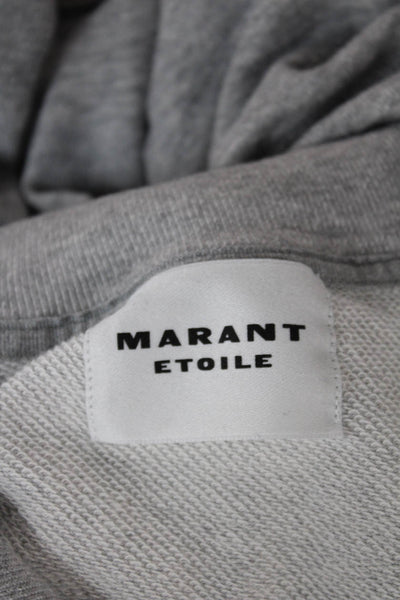 Marant Etoile Womens Gray Cotton Pullover Collared Zip Long Sleeve Size 40