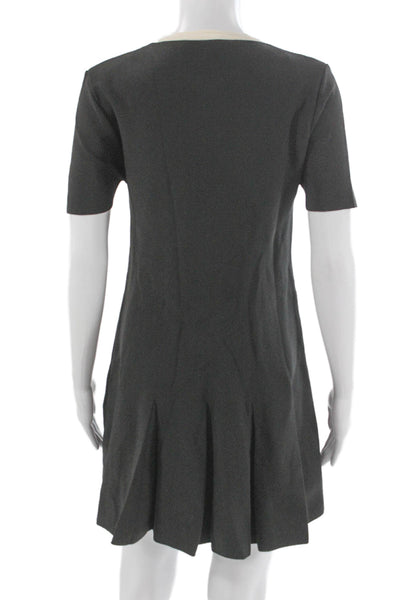 Zara Womens Mini Shift Dress Black Short Sleeve Round Neck Size M