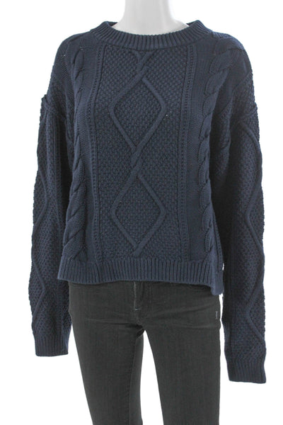 Quince Unisex Pullover Sweater Dark Blue 100% Organic Cotton Crew Neck Size M