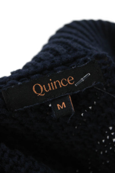 Quince Unisex Pullover Sweater Dark Blue 100% Organic Cotton Crew Neck Size M