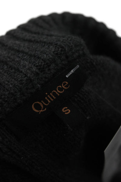 Quince Unisex Cardigan Dark Gray Organic Cotton Crewneck Button Size S