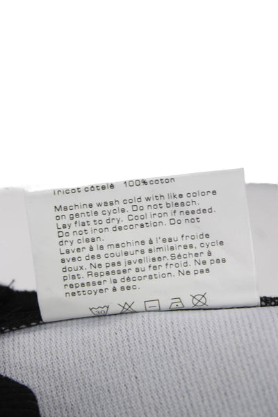 Alexander Wang Women Cropped Jersey Tank Black Graphic Print Round Neck Size S