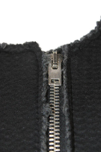 IRO Womens Black Blazer Long Sleeve Zip Round Neck Wool Blend Size 0