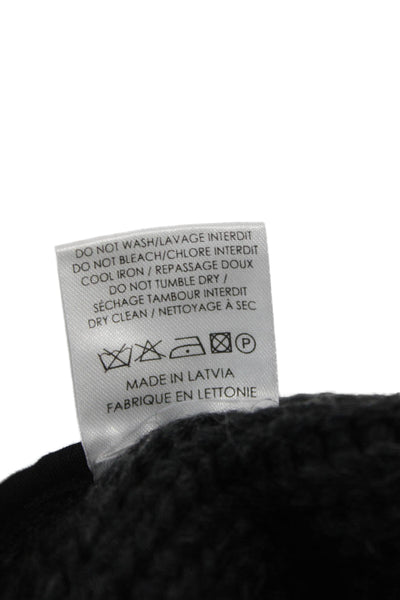 IRO Womens Black Blazer Long Sleeve Zip Round Neck Wool Blend Size 0