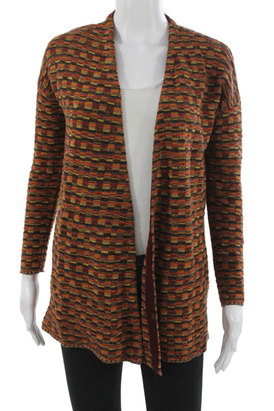 Alice + Olivia Unisex Brown Geometric Cardigan Wool Cashmere Long Sleeve Size S
