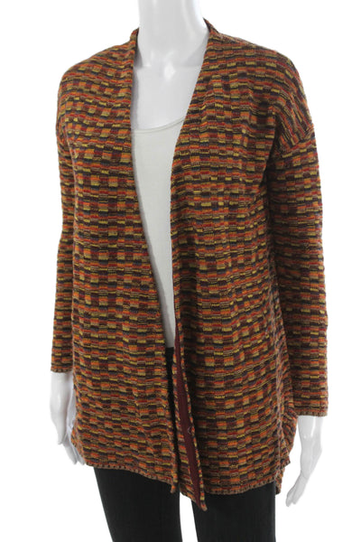 Alice + Olivia Unisex Brown Geometric Cardigan Wool Cashmere Long Sleeve Size S