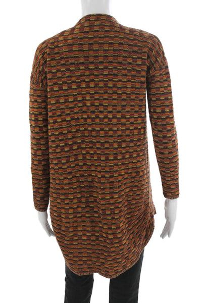 Alice + Olivia Unisex Brown Geometric Cardigan Wool Cashmere Long Sleeve Size S